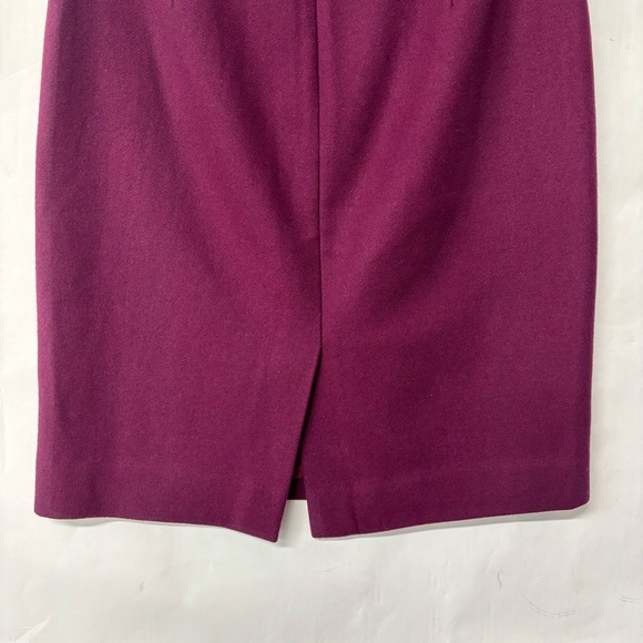 J. Crew Wool Blend The Pencil Skirt Straight Burgundy Wine Red Size 2 - Picture 7 of 17